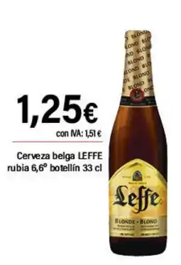 Cash Ifa LEFFE Cerveza belga rubia 6,6° botellín oferta