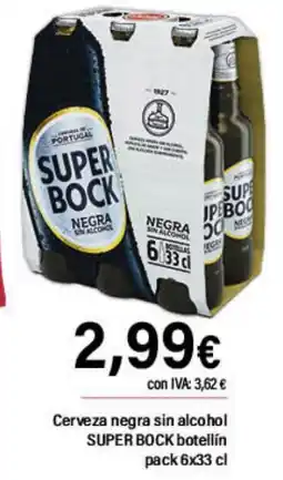 Cash Ifa SUPER BOCK Cerveza negra sin alcohol botellín oferta