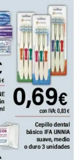 Cash Ifa IFA UNNIA Cepillo dental básico suave, medio o duro oferta