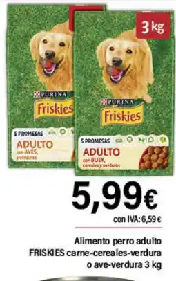 Cash Ifa FRISKIES Alimento perro adulto carne-cereales-verdura oferta