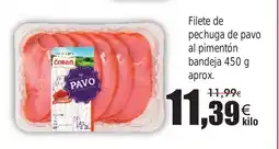 FROIZ Filete de pechuga de pavo pimentón bandeja oferta