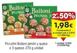 FROIZ Piccolini Buitoni jamón y queso o 3 quesos oferta