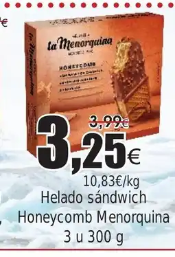 FROIZ MENORQUINA Helado sándwich Honeycomb oferta