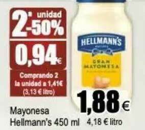FROIZ 2a Unidad -50% Mayonesa Hellmann's oferta