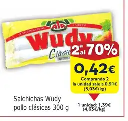 FROIZ Salchichas Wudy pollo clásicas oferta