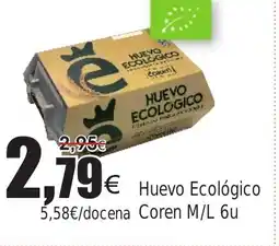 FROIZ Huevo Ecológico 5,58€/docena Coren M/L 6u oferta