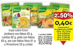 FROIZ Sopa sobre Knorr Jardinera con fideos oferta
