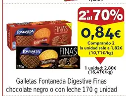 FROIZ Galletas Fontaneda Digestive Finas chocolate negro o con leche oferta