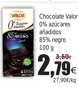 FROIZ Chocolate Valor 0% azúcares añadidos 85% negro oferta