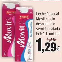 FROIZ Leche Pascual Movit calcio desnatada o semidesnatada brik oferta