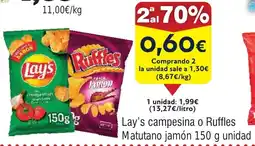 FROIZ Lay's campesina o Ruffles Matutano jamón oferta