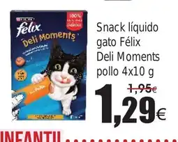 FROIZ Snack líquido gato Félix Deli Moments pollo oferta