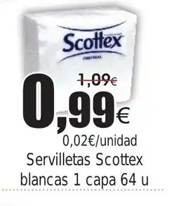 FROIZ Servilletas Scottex blancas 1 capa 64 u oferta