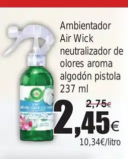FROIZ Ambientador Air Wick neutralizador de olores aroma algodón pistola oferta