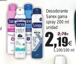 FROIZ Desodorante Sanex gama spray oferta