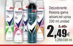 FROIZ Desodorante Rexona gama advanced spray oferta