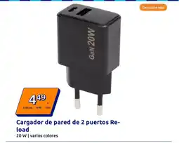 Action Cargador de pared de 2 puertos Re- load oferta