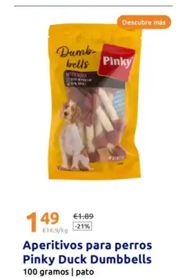 Action Aperitivos para perros Pinky Duck Dumbbells oferta