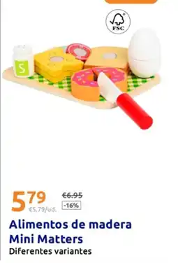 Action Alimentos de madera Mini Matters oferta