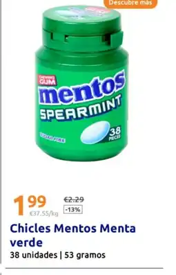 Action Chicles Mentos Menta verde oferta