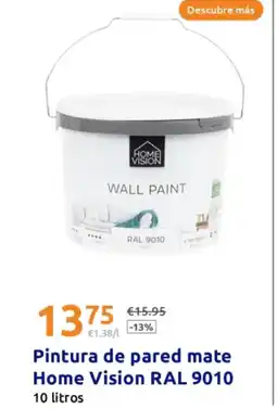 Action Pintura de pared mate Home Vision RAL 9010 oferta