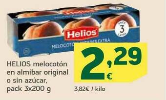 HiperDino Helios Melocotón En Almíbar Original O Sin Azúcar oferta
