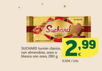 HiperDino Suchard Turrón Clásico Con Almendras Oreo O Blanco Con Oreo oferta