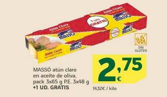 HiperDino Massó Atún Claro En Aceite De Oliva oferta