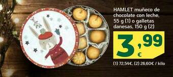 HiperDino Hamlet Muñeco De Chocolate Con Leche O Galletas Danesas oferta