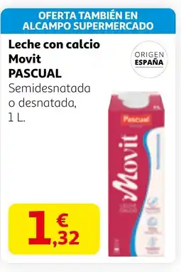 Alcampo PASCUAL Leche con calcio Movit oferta