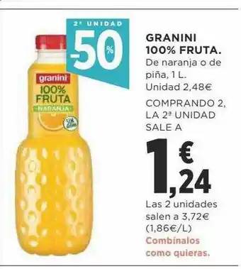 Supercor Exprés 2a Unidad -50% Granini 100% Fruta oferta