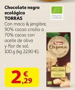 Alcampo TORRAS Chocolate negro ecológico oferta