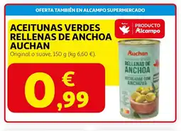 Alcampo AUCHAN Aceitunas verdes rellenas de anchoa oferta