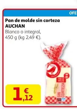 Alcampo AUCHAN Pan de molde sin corteza oferta