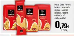 Cash FROIZ Pasta Gallo Fideuá, hélices, macarrón rayado, plumas rayadas, tallarin o tiburón nº 1 oferta