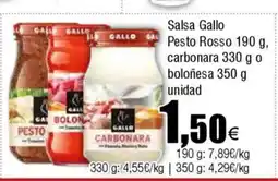 Cash FROIZ Salsa Gallo Pesto Rosso carbonara o boloñesa oferta