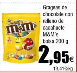 Cash FROIZ M&M's Grageas de chocolate con relleno de cacahuete bolsa oferta