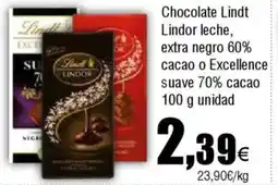 Cash FROIZ Chocolate Lindt Lindor leche, extra negro 60% cacao o Excellence suave 70% cacao oferta