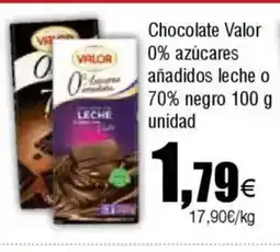 Cash FROIZ Chocolate Valor 0% azúcares añadidos leche o 70% negro oferta