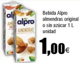 Cash FROIZ Bebida Alpro almendras original o sin azúcar oferta