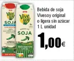 Cash FROIZ Bebida de soja Vivesoy original o ligera sin azúcar oferta