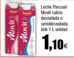 Cash FROIZ Leche Pascual Movit calcio desnatada o semidesnatada brik oferta