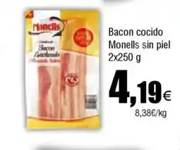 Cash FROIZ Bacon cocido Monells sin piel oferta
