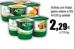 Cash FROIZ ACTIVIA con frutas gama entero o 0% oferta