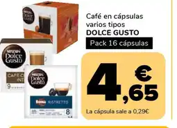 Supeco DOLCE GUSTO Café en cápsulas varios tipos oferta