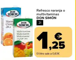 Supeco DON SIMÓN Refresco naranja o multivitaminas oferta