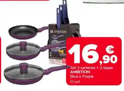 Supeco AMBITION Set 3 sartenes + 2 tapas oferta