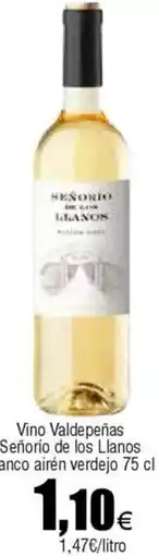Cash FROIZ Vino Valdepeñas Señorío de los Llanos blanco airén verdejo oferta