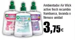 Cash FROIZ Ambientador Air Wick active fresh recambio frambuesa, lavanda o Nenuco oferta