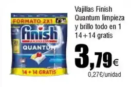 Cash FROIZ FINISH Vajillas Quantum limpieza y brillo todo en 1 14+14 gratis oferta